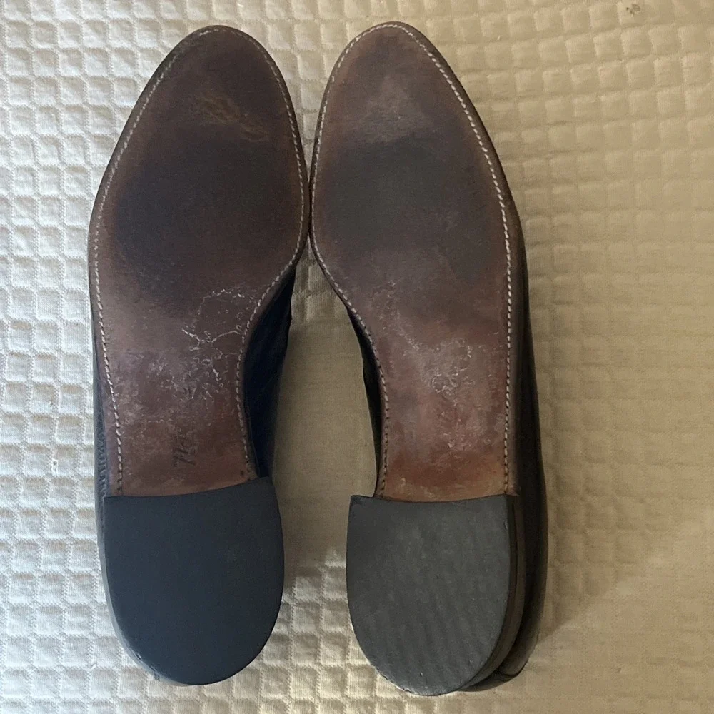 Nettleton‎ VTG Black Pebble Grain Leather Plain Toe Derby Oxford Shoes Mens 9